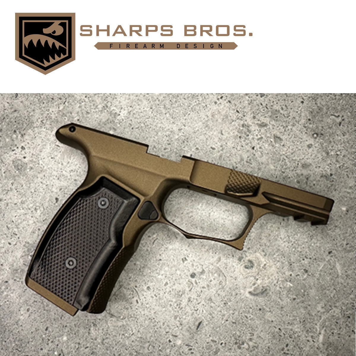 Sharps SBGM03-G2 Improved P365X/XL Grip, Non Safety, OD Bronze, Black G10 Grips