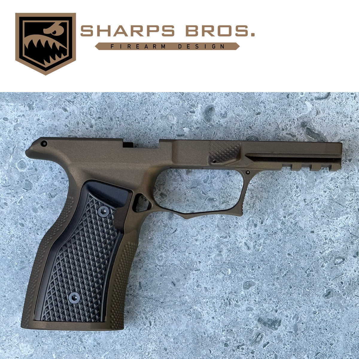 Sharps Bros P365 XMACRO Grip Module - Bronze W/ Black Aluminum Grips - SHARPSBGM05-G3-BRZ
