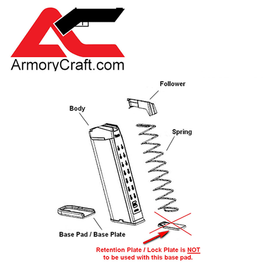 Armory Craft P320 9mm / 40 S&W PLUS-2 Base Pad image 6