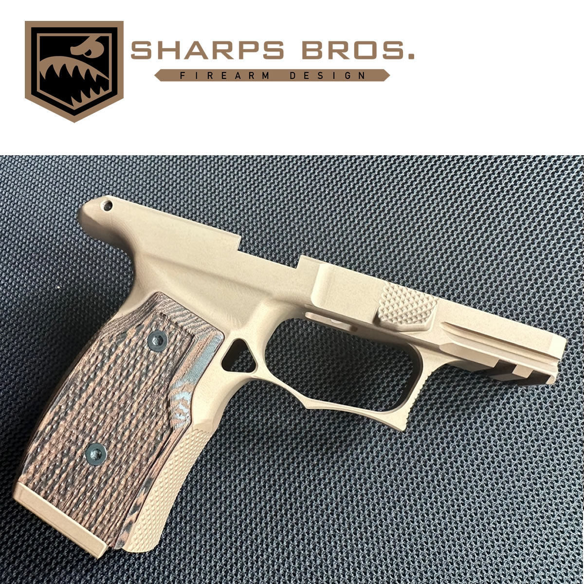 Sharps Bros SBGM04-G2 365 Improved SIG P365X/XL Grip Module, FDE w/ Wood Grips image 0