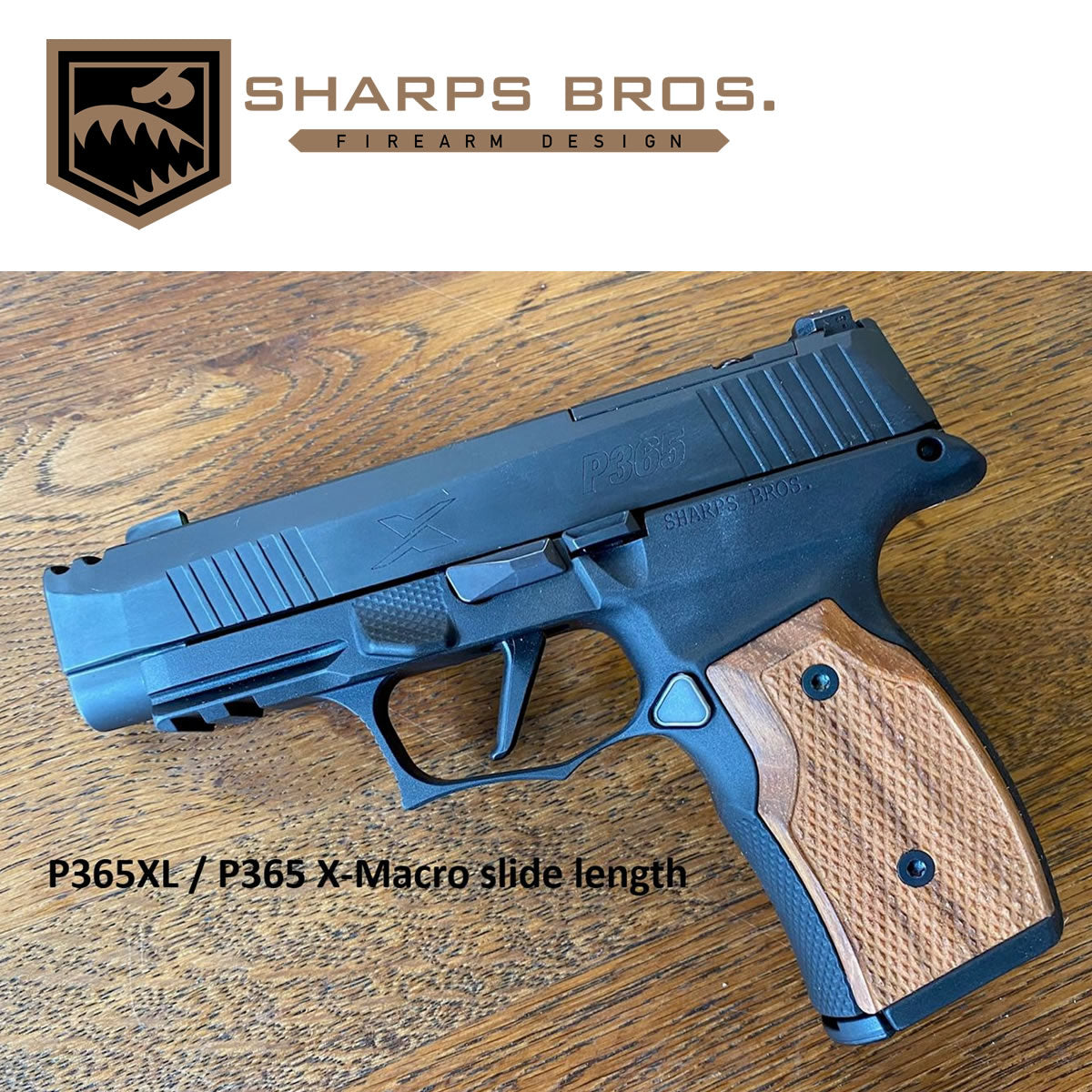Sharps SBGM01-G2 365 Improved SIG P365X/XL Grip, Black w/ Brazilian Cherry Grips image 3