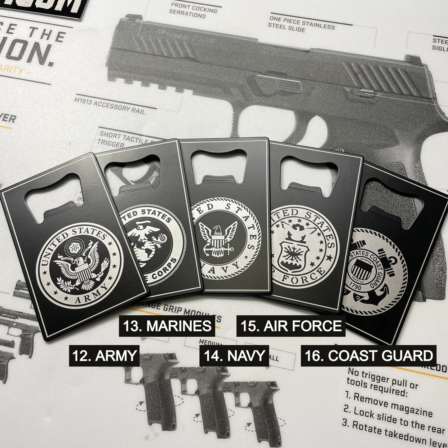 Sig Guy Black Coated Stainless Steel Laser Engraved Credit Card Bottle Openers image 12