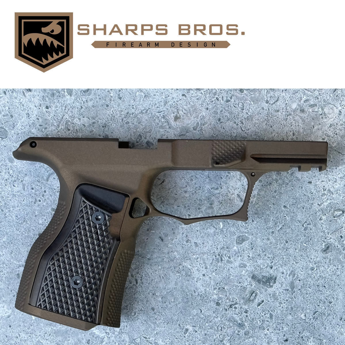 Sharps Bros P365X / P365XL Grip Module - Bronze W/ Black Aluminum Grips - SHARPSBGM01-G3-BRZ
