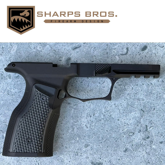 Sharps Bros P365 XMACRO Grip Module - Blacked Out Aluminum - SHARPSBGM05-G3-BLK