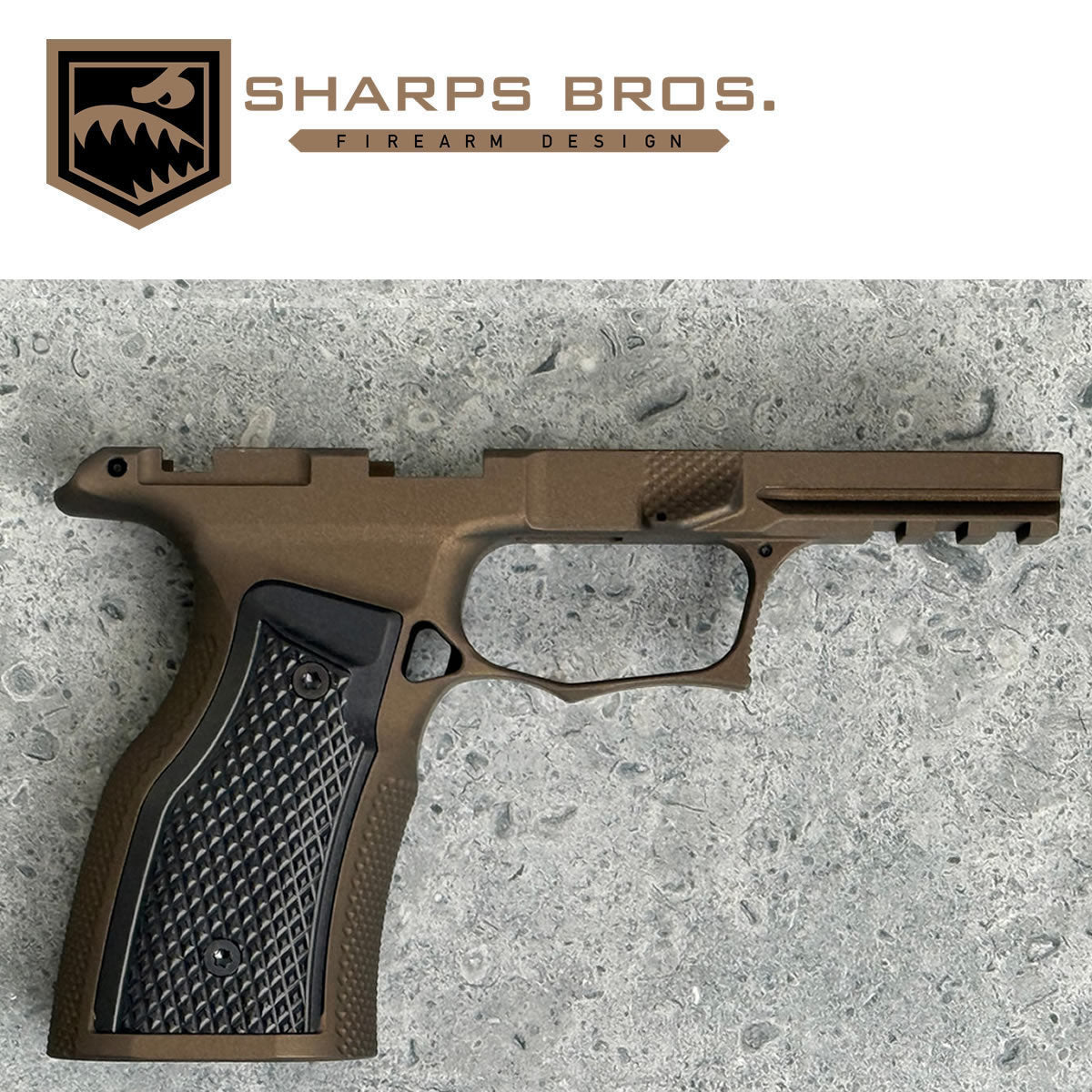 Sharps Bros P365 XMACRO Grip Module - Bronze w/Black Aluminum Grips - MANUAL SAFETY -  SBGM07-G3-BRZ