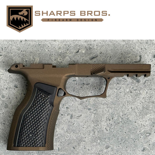 Sharps Bros P365 XMACRO Grip Module - Bronze w/Black Aluminum Grips - MANUAL SAFETY -  SBGM07-G3-BRZ