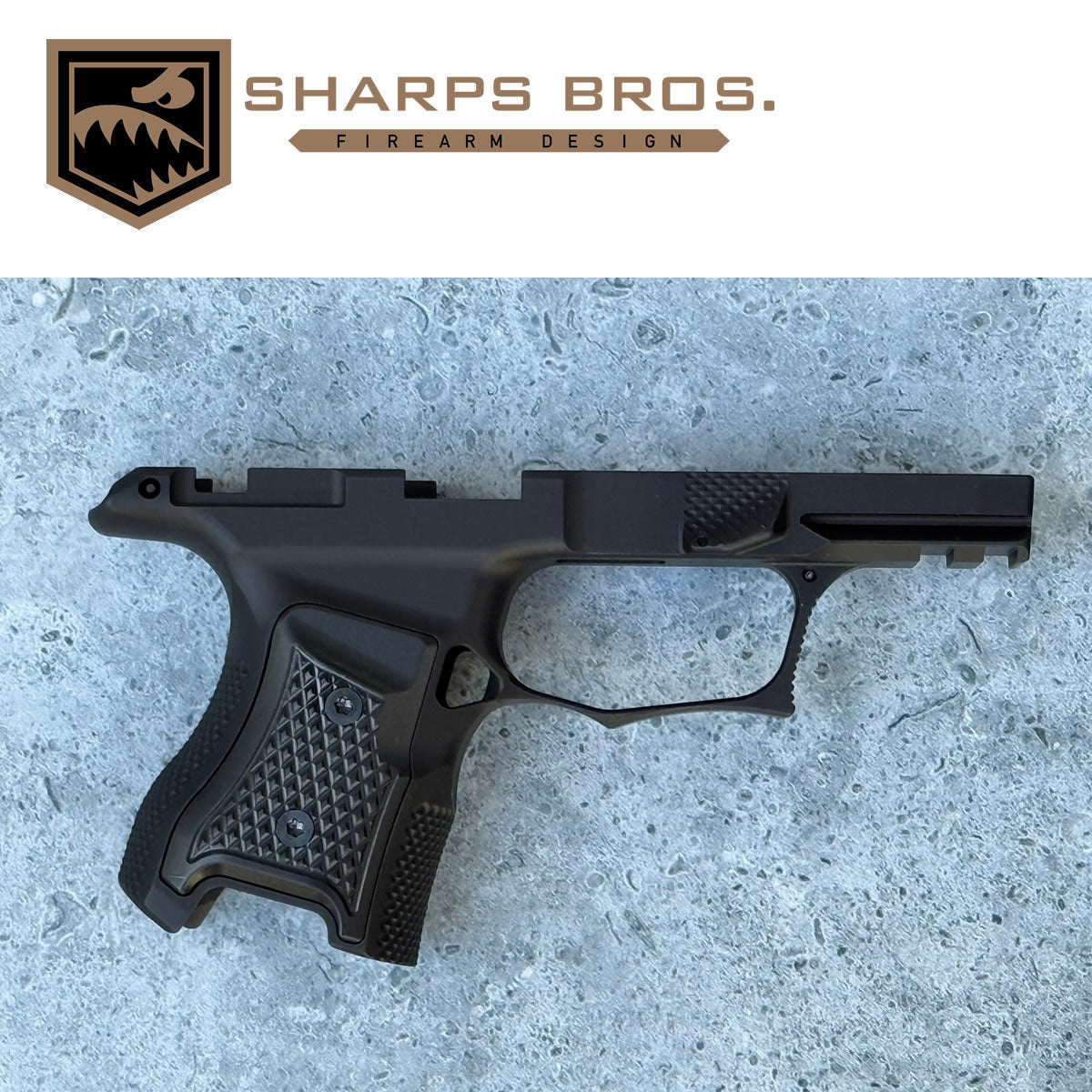 Sharps Bros P365 Grip Module - Blacked Out Aluminum - MANUAL SAFETY - SHARPSBGM15-G3-BLK