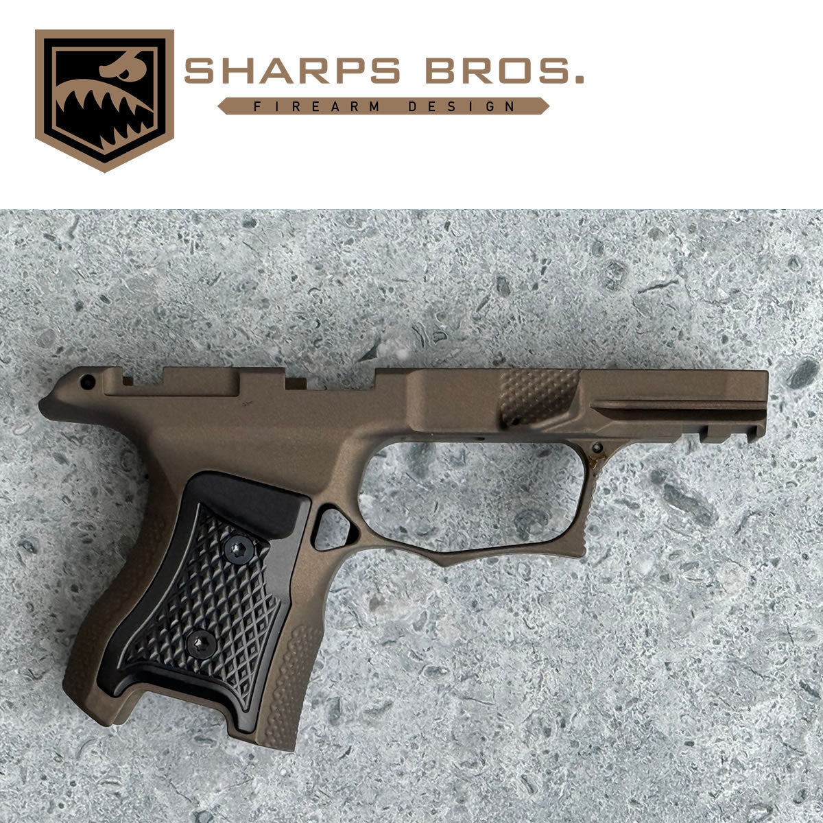 Sharps Bros P365 Grip Module - Bronze W/ Black Aluminum Grips - MANUAL SAFETY - SHARPSBGM15-G3-BRZ