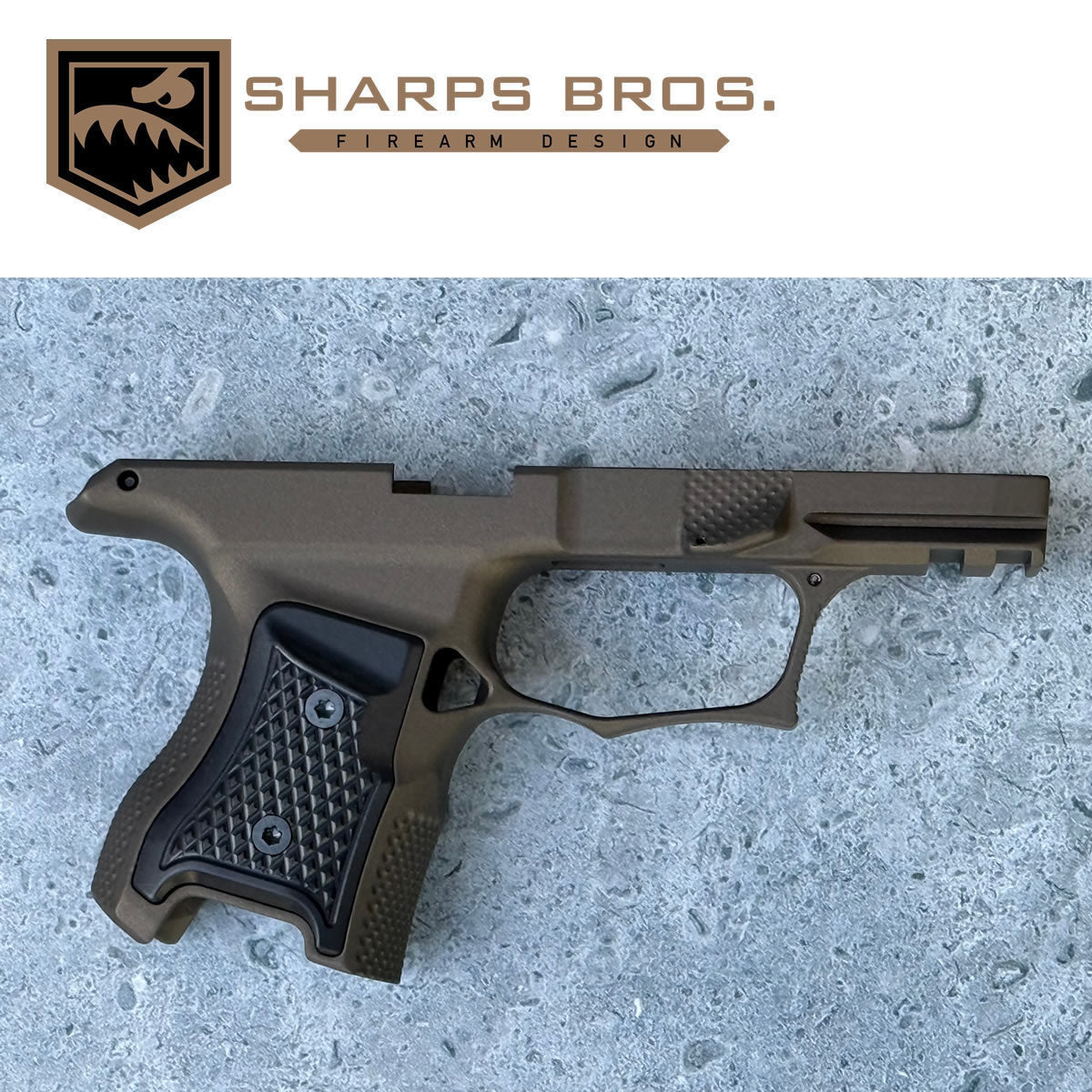 Sharps Bros P365 Grip Module - Bronze W/ Black Aluminum Grips - SHARPSBGM19-G3-BRZ