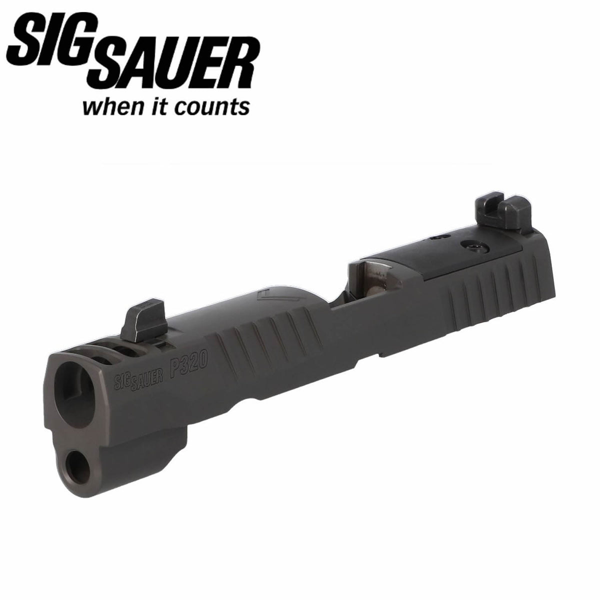 SIG Sauer P320 LEGION FULL-SIZE 9MM 3.9" INTEGRATED COMPENSATOR SLIDE ASSEMBLY, OPTIC READY, GRAY