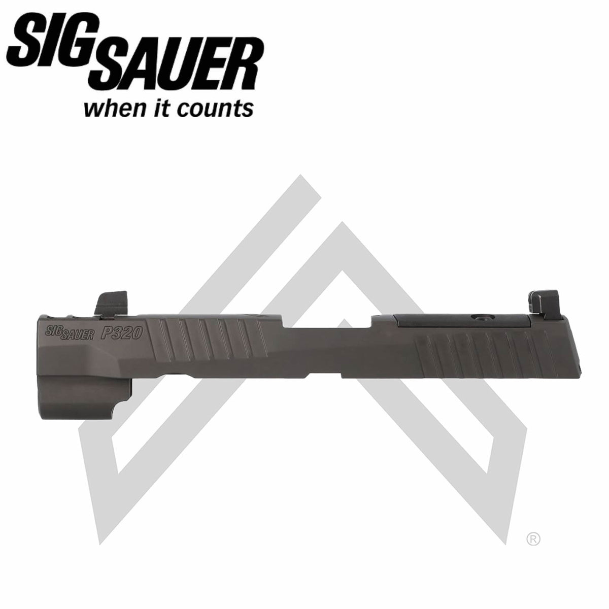 SIG Sauer P320 LEGION FULL-SIZE 9MM 3.9" INTEGRATED COMPENSATOR SLIDE ASSEMBLY, OPTIC READY, GRAY