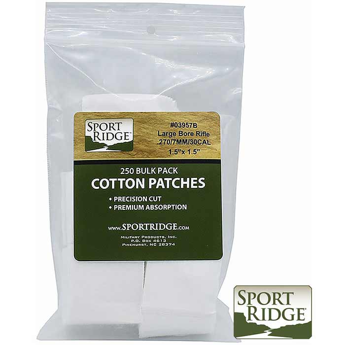 Sport Patches Ridges Sport Ridge Rifle Cotton Patches - White 1.5 inch x 1.5 inch – Sig Guy